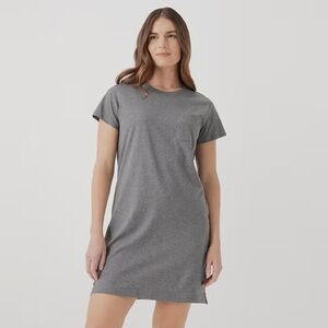 Pact Gray Organic Cotton T-Shirt Dress Size XL Sustainable Minimalist soft spun
